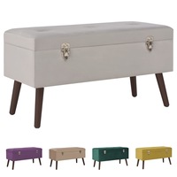 Bench with Storage Compartment Velvet Hallway Ottoman Multi Colours vidaXL