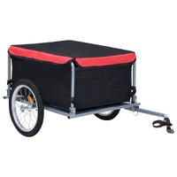 Bike Trailer Black and Red 65 kg vidaXL