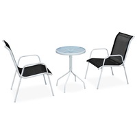 3 Piece Bistro Set Steel Black vidaXL