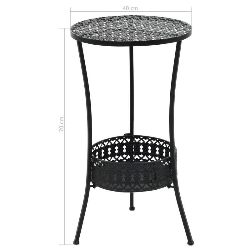 Bistro Table Black 40x70 cm Metal MyDeal