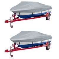 Boat Covers 2 pcs Grey Length 427-488 cm Width 229 cm vidaXL