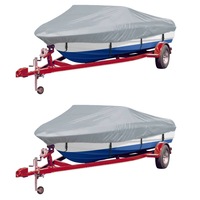 Boat Covers 2 pcs Grey Length 488-564 cm Width 239 cm vidaXL