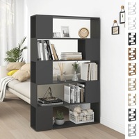 Book Cabinet Room Divider Chipboard Rack White/White and Sonoma Oak vidaXL