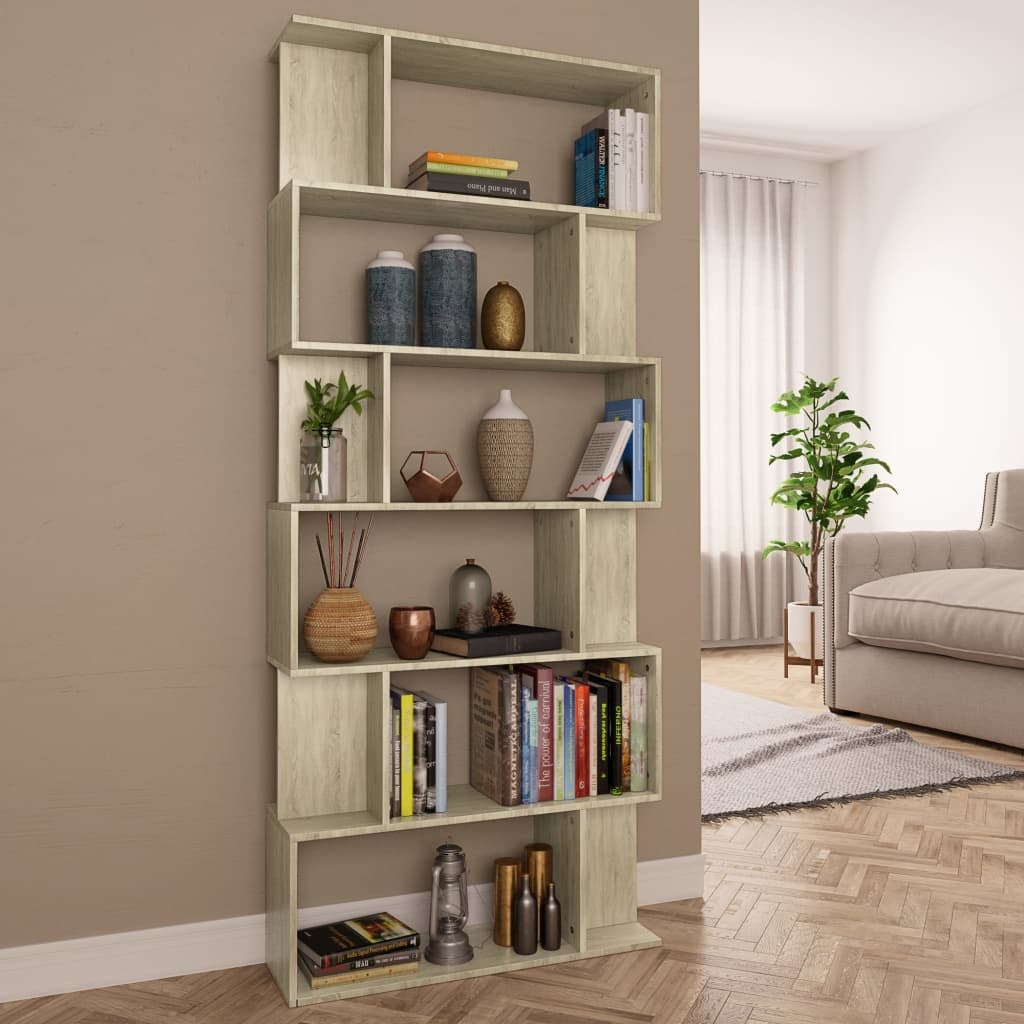 Book Cabinet/Room Divider Sonoma Oak 80x24x192 cm Engineered Wood vidaXL