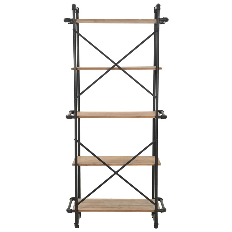 Buy Bookcase Solid Firwood and Steel 80x42x180 cm MyDeal