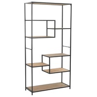 Bookcase Solid Firwood and Steel 90.5x35x180 cm vidaXL