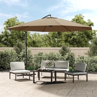 Cantilever Garden Parasol with Aluminium Pole 350 cm Taupe vidaXL