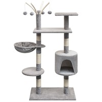 Cat Tree with Sisal Scratching Posts 125 cm Grey vidaXL