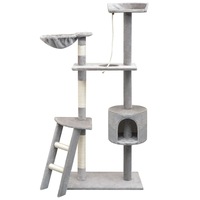 Cat Tree with Sisal Scratching Posts 150 cm Grey vidaXL