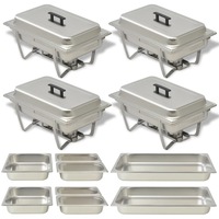 4 Piece Chafing Dish Set Stainless Steel vidaXL