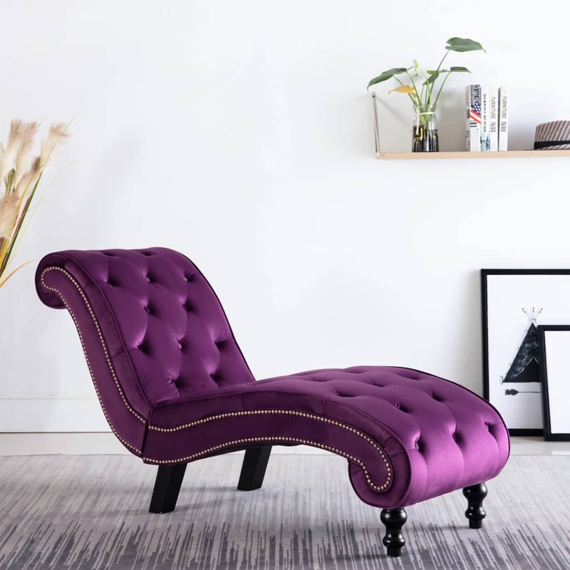 Buy Chaise Lounge Purple Velvet MyDeal