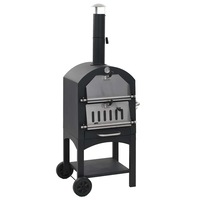 Charcoal Fired Outdoor Pizza Oven with Fireclay Stone vidaXL