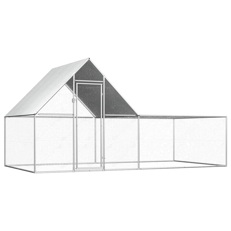 Buy Chicken Coop 4x2x2 m Galvanised Steel vidaXL MyDeal