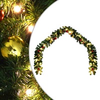 Christmas Garland Decorated with Baubles and LED Lights 10 m vidaXL