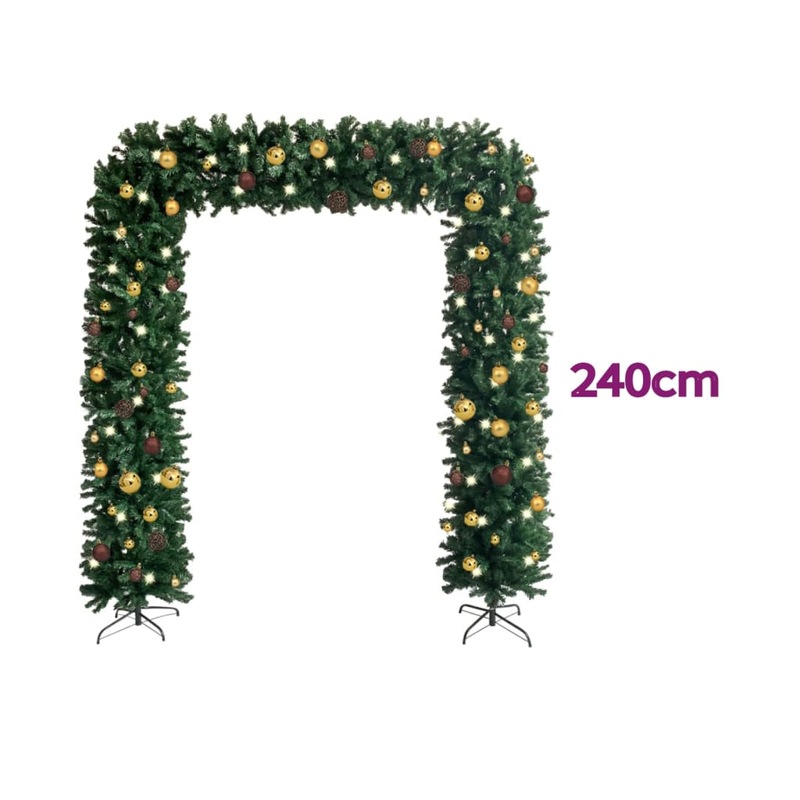 Buy Christmas Tree Arch with LEDs&Ball Set Xmas Decoration Multi