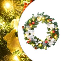 Christmas Wreath with LED Lights Green 60 cm PVC vidaXL
