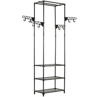 Clothes Rack Steel and Non-woven Fabric 55x28.5x175 cm Black vidaXL
