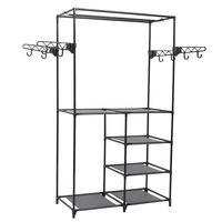 Clothes Rack Steel and Non-woven Fabric 87x44x158 cm Black vidaXL