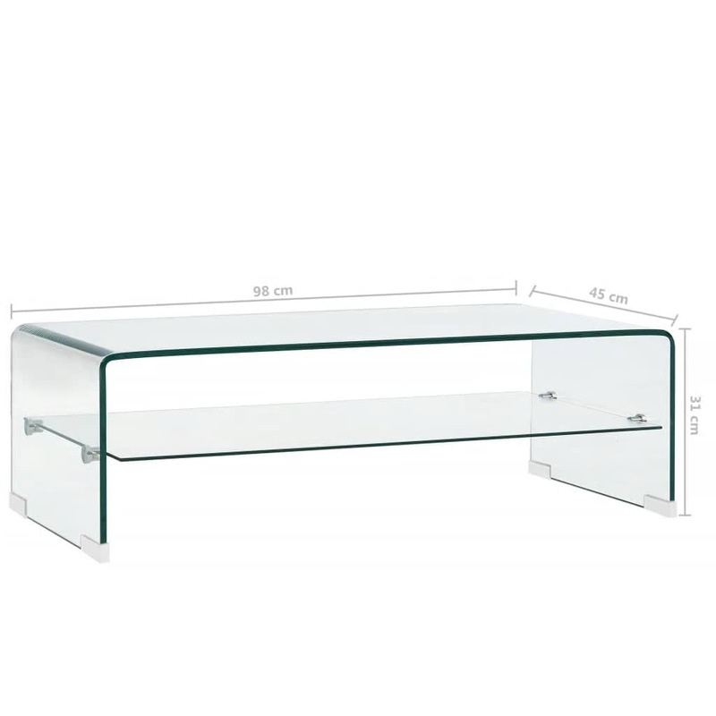 Buy Coffee Table Clear 98x45x31 cm Tempered Glass MyDeal
