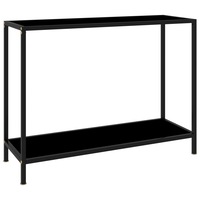 Console Table Black 100x35x75 cm Tempered Glass vidaXL