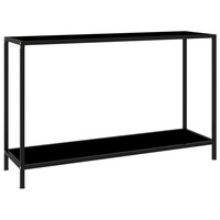 Console Table Black 120x35x75 cm Tempered Glass vidaXL