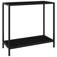 Console Table Black 80x35x75 cm Tempered Glass vidaXL