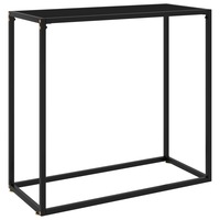 Console Table Black 80x35x75 cm Tempered Glass vidaXL