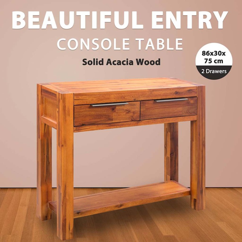 Buy Console Table Solid Acacia Wood 86x30x75 cm vidaXL MyDeal