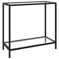 Console Table Transparent 80x35x75 cm Tempered Glass vidaXL