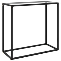 Console Table Transparent 80x35x75 cm Tempered Glass vidaXL