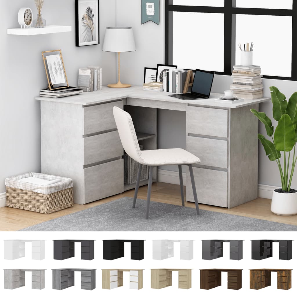 Corner Desk 145cm Chipboard Home Office Furniture Stand Multi Colours vidaXL