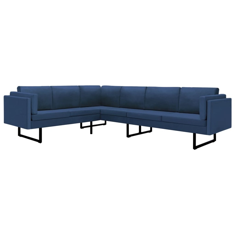 Buy Corner Sofa Blue Fabric MyDeal