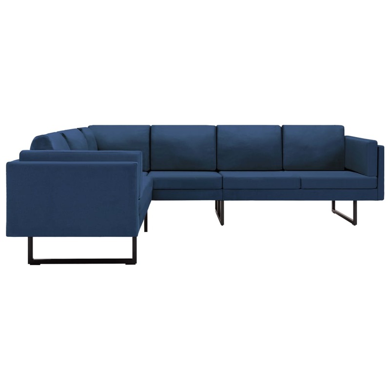 Corner Sofa Blue Fabric MyDeal