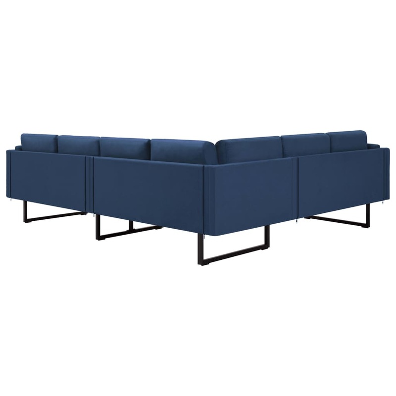 Corner Sofa Blue Fabric MyDeal