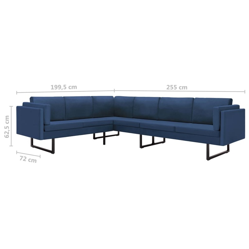 Corner Sofa Blue Fabric MyDeal