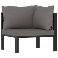 Sectional Corner Sofa with Left Armrest Poly Rattan Anthracite vidaXL