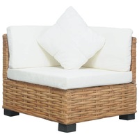 Corner Sofa with Cushions Natural Rattan vidaXL