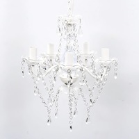 Chandelier 5 Bulbs Transparent vidaXL