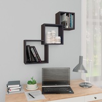 Cube Wall Shelves High Gloss Grey 68x15x68 cm Engineered Wood vidaXL