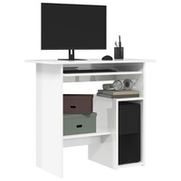 Desk High Gloss White 80x45x74 cm Engineered Wood vidaXL