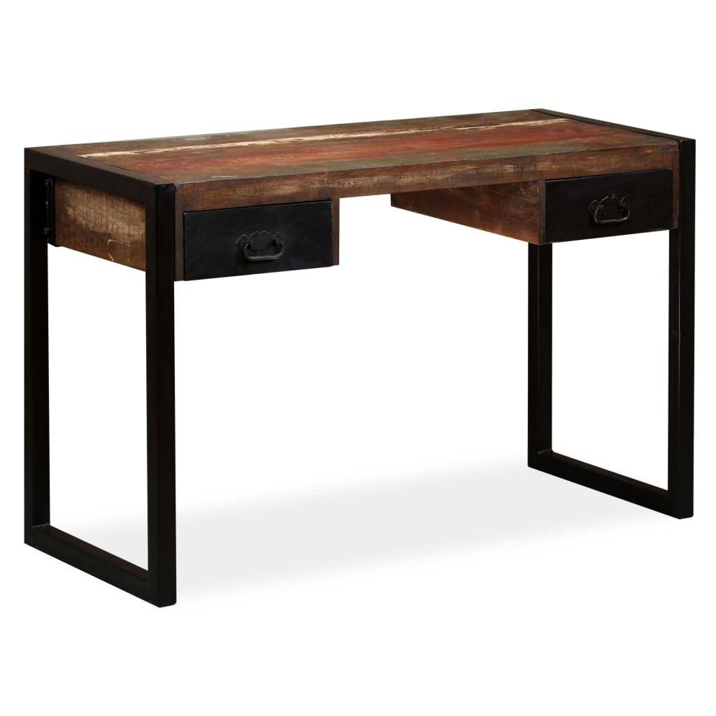 Desk with 2 Drawers Solid Reclaimed Wood 120x50x76 cm vidaXL