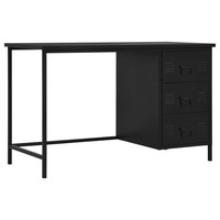 Desk with Drawers Industrial Black 120x55x75 cm Steel vidaXL