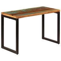 Dining Table 115x55x76 cm Solid Reclaimed Wood and Steel vidaXL