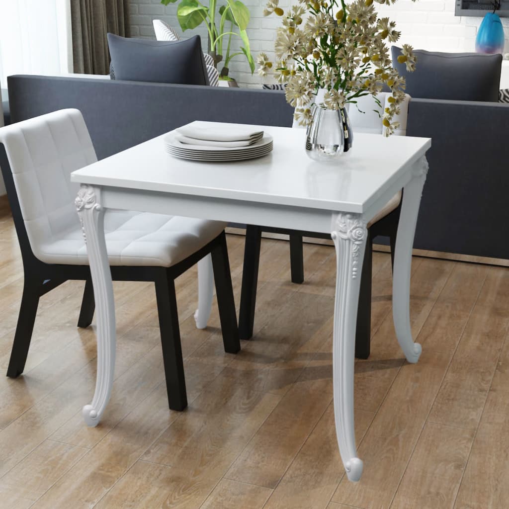 Dining Table 80x80x76 cm High Gloss White vidaXL