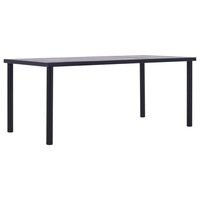 Dining Table Black and Concrete Grey 200x100x75 cm MDF vidaXL