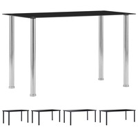 Dining Table Tempered Glass Dinning Room Kitchen Stand Multi Sizes vidaXL