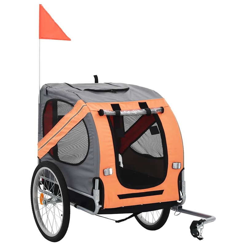 Buy Dog Bike Trailer Orange and Grey vidaXL MyDeal