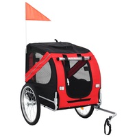 Pet Bike Trailer Red and Black vidaXL