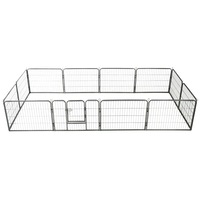 Dog Playpen 12 Panels Steel 80x60 cm Black vidaXL