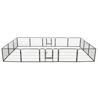 Dog Playpen 16 Panels Steel 60x80 cm Black vidaXL